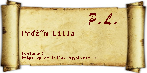 Prém Lilla névjegykártya